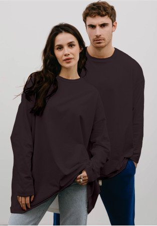Лонгслів unisex mega oversize шоколад
